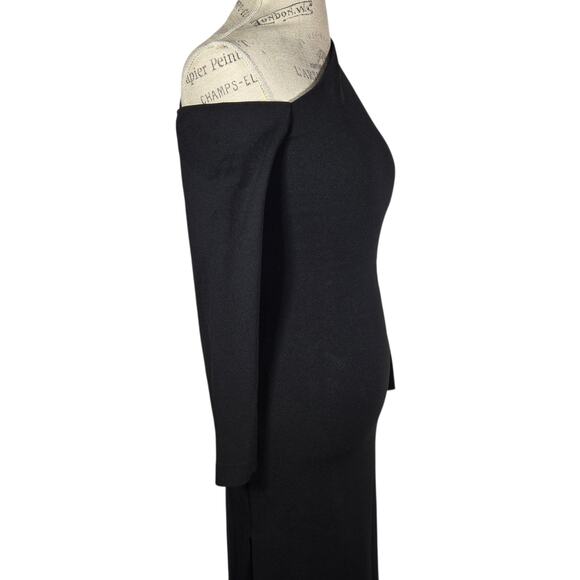 Solace London Liva Gown US 2 Black Asymmetric 1 Shoulder Timeless Evening Dress - Picture 7 of 13